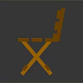 Orange Wooden Bench With Simple Design Backrest And Crossed Legs