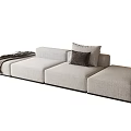 Modern Multiplayer Sofa Three-Seat Sofa 3d model
