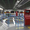 Industrial Factory Interior With Long Corridors Metal Frames Glass Windows And Metal Flooring