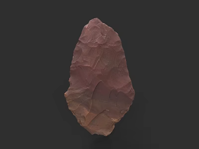 Reddish Brown Ancient Stone Weapon With Sharp Edges And Prehistoric Design 3d model