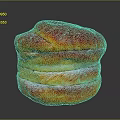 Layered Red And Yellow Pastry Dessert With Powdered Sugar Stacked Structure