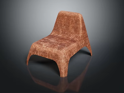 Modern Brown Textured Fabric Chair With Unique Sleek Design And Curved Legs 3d model