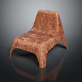 Modern Brown Textured Fabric Chair With Unique Sleek Design And Curved Legs