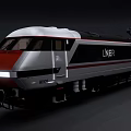 LNER 91100 Train with Silver Gray Body Red Stripes and Streamlined Front Design