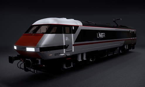 modern train locomotive 3d model