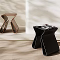 Modern Geometric Stools In Brown And Black With Sleek Lines For Interior Space