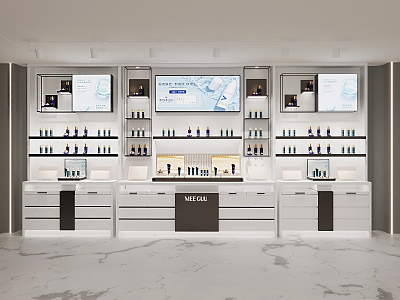 Shelf Back Cabinet Skincare Products Cabinet Beauty Makeup Store Brand Store 3d model