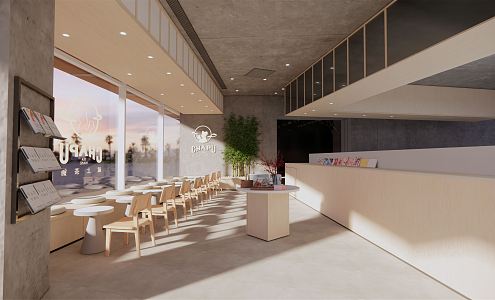 Modern Milk Tea Shop 3d model