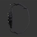 Stylish Modern Watch With Black Dial And White Black Striped Fabric Strap Design