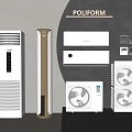 Vertical cylindrical wall-mounted air conditioner touch screen intelligent switch air conditioner controller wall-controlled air conditioner 3d model
