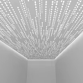 White Ceiling Sculpture With Dot Patterns Arranged In Linear Design