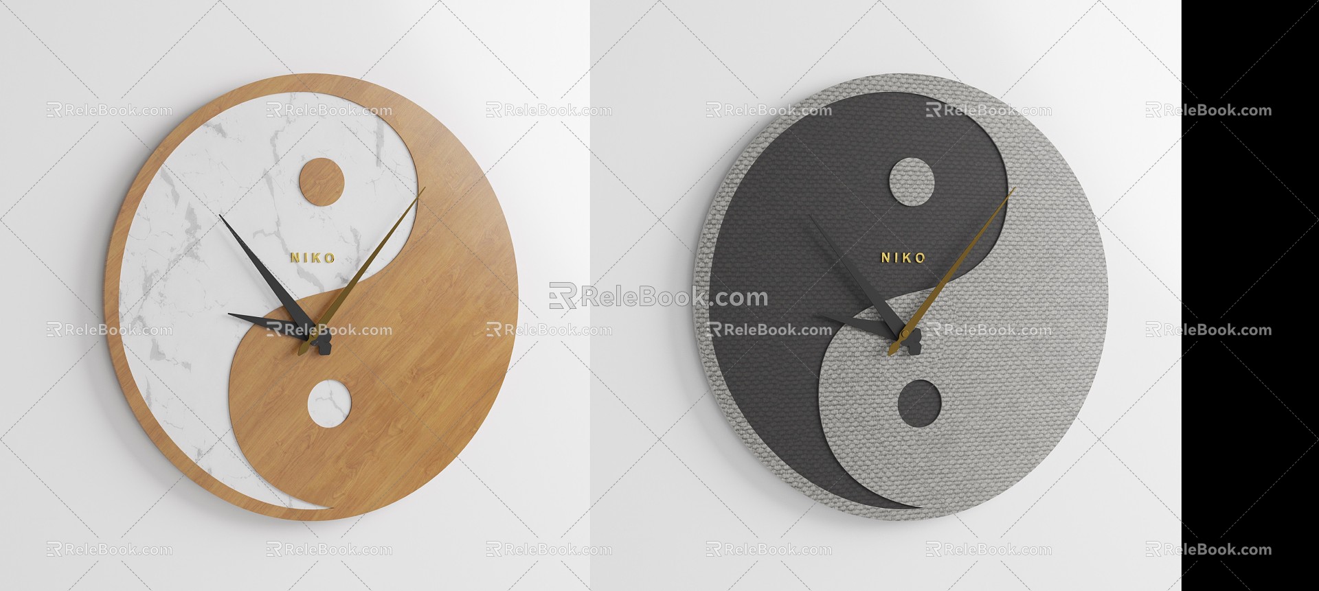 Modern Clock Decoration Bagua Bell 3d model