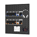 Perforated Board Wall Mount With Keyboard Headphones Papers And Photos Organizer