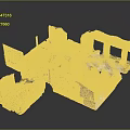 Ancient Architectural Ruins Model With Stone Walls Archways And Remaining Structures 3d model