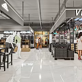 Modern Clothing Store Interior With Clothes Racks Customers And Digital Brand Screens