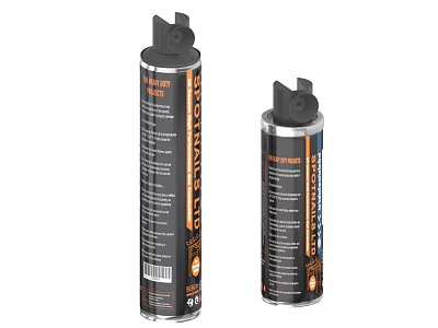 Household Clear Coat Spray Cans With Different Sizes And Black Orange Labels 3d model
