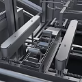 Industrial Equipment Automated Production Line With Conveyor Belts Metal Frames And Machinery Components