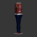 Cute Animal Wearing Red Argyle Sweater And Blue Jeans Outfit
