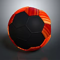 High Quality Black And Orange Striped Soccer Ball Sports Equipment Design