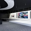 Modern HUAWEI Car Exhibition Hall Design With Reception Desk And Background Screen