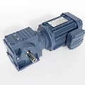 Industrial Gear Motor With Blue Metal Housing And Precision Mechanical Drive System
