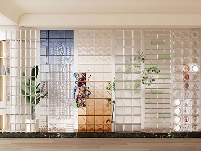 glass brick partition glass brick 3d model