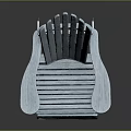 Light Blue Wooden Adirondack Chair With Slatted Backrest And Armrests For Outdoor Patio