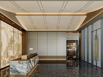 New Chinese Hotel Lobby 3d model