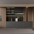 Modern Luxury Wine Cabinet Interior Design With Glass Door Display And LED Lighting