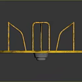 Circular Metal Playground Equipment With Grated Surface And Yellow Curved Bars