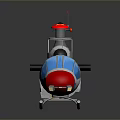 Green And White Helicopter Model With Red Accents Rotor And Cockpit Design