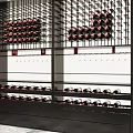 Modern Wine Cabinet With Glass Doors And Multiple Wine Bottle Storage Racks