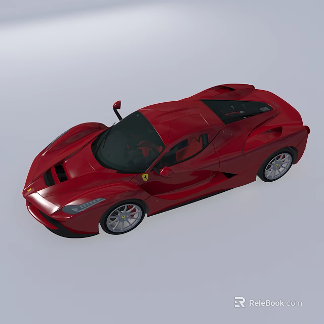 Red Sports Car With Streamlined Body Scissor Doors And Alloy Wheels 3d model 