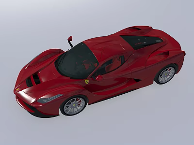 Red Sports Car With Streamlined Body Scissor Doors And Alloy Wheels 3d model