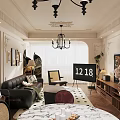 Cozy Retro French Style Open Plan Living And Dining Room With Exquisite Home Interior Design