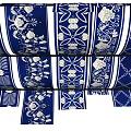 Blue and White Patterned Ceiling Decorations with Floral and Geometric Designs 3d model