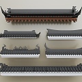 Chinese-style eaves Chinese-style eaves line Cornice ridge Chinese-style component Eaves tile ridge tile component 3d model