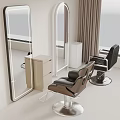 Modern Hair Salon Interior With Barber Chairs Mirrors And Wooden Cabinet