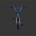 Blue BMX Bike With Modern Design Shiny Frame Black Seat And Wheels