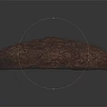 Round Dark Brown Baked Bread With Cracked Surface And White Spots 3d model