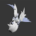 3D Game and Movie Character with Light Gray Body White Mane Blue Eyes Blue Wings
