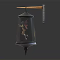Fairy Character Enclosed in Decorative Hanging Lantern With Metal Frame and Stone Mount