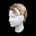 Game Movie Character 3D Head Model With Blond Hair And White Face