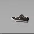 Gray Suede Casual Shoes With White Laces White Sole And Star Logo Design