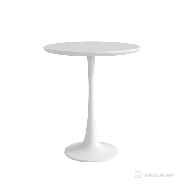 Stylish White Round Coffee Table With Modern Minimalist Tapered Base Perfect For Living Room Decor 3d model 