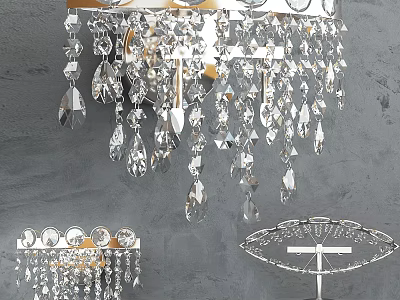 Elegant Crystal Wall Lamp With Dangling Prisms And Modern Design For Home Interior Decoration 3d model