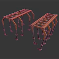 Two Industrial Metal Frame Equipment With Multiple Support Legs And Stable Structure