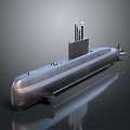 Modern Metal Submarine Featuring Conning Tower And Streamlined Hull For Underwater Use