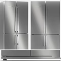 Kitchen Appliances Stainless Steel Double Door Refrigerator Black Built In Oven Microwave Range Hood