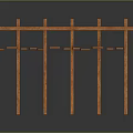 Wooden Building Frame Structure With Horizontal Beams And Vertical Support Columns